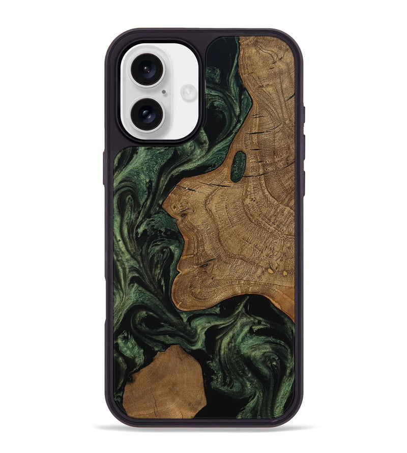 iPhone 16 Plus Wood Phone Case - Burl (Ancient Olive, 801718)