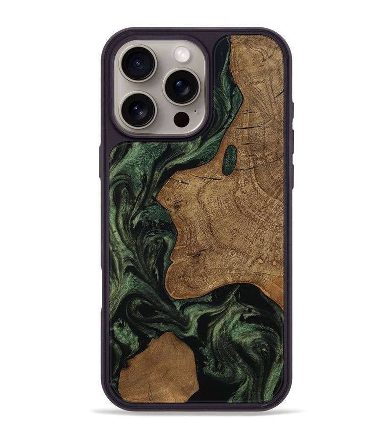 iPhone 16 Pro Max Wood Phone Case - Burl (Ancient Olive, 801718)