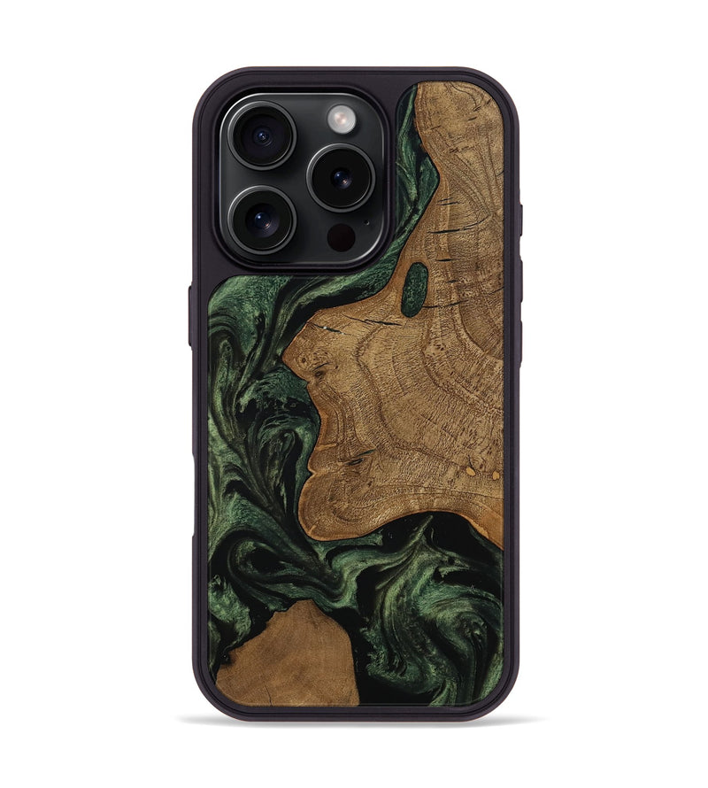 iPhone 16 Pro Wood Phone Case - Burl (Ancient Olive, 801718)