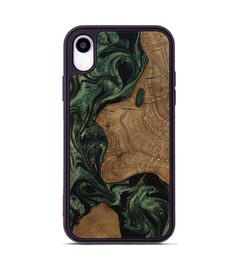 iPhone Xr Wood Phone Case - Burl (Ancient Olive, 801718)