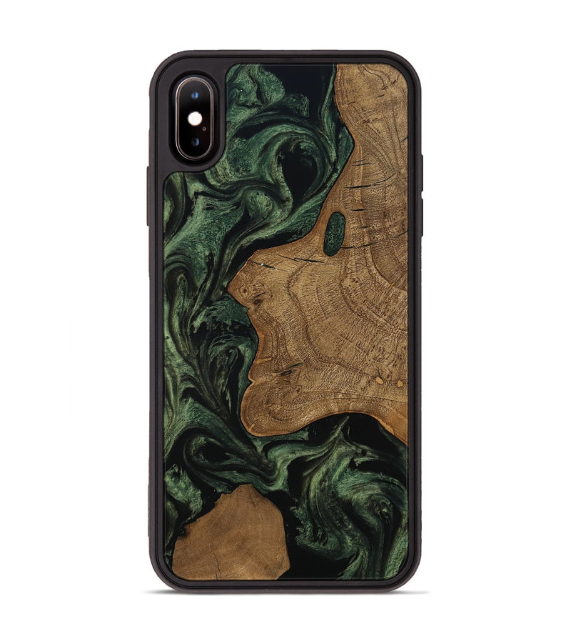 iPhone Xs Max Wood Phone Case - Burl (Ancient Olive, 801718)