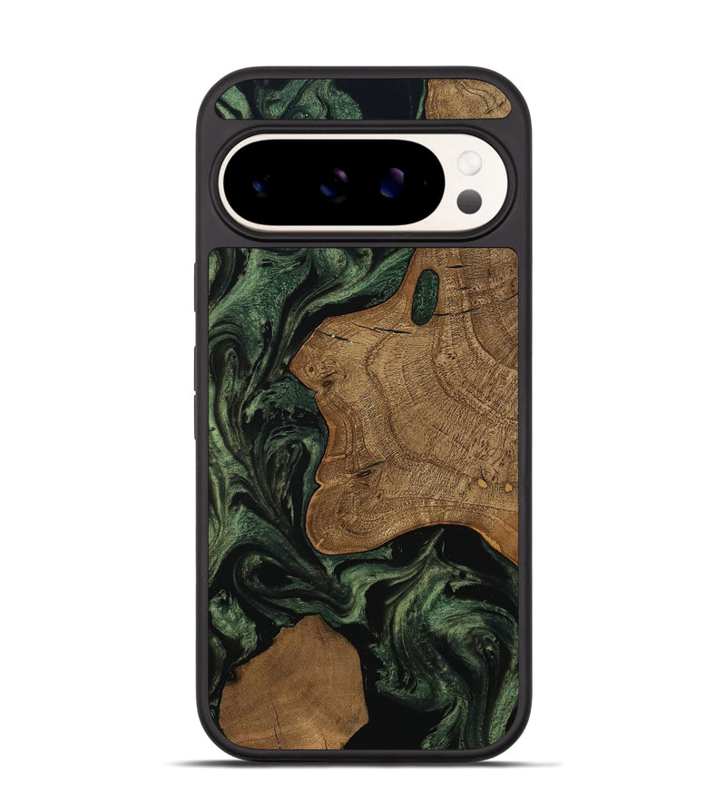 Pixel 9 Wood Phone Case - Burl (Ancient Olive, 801718)