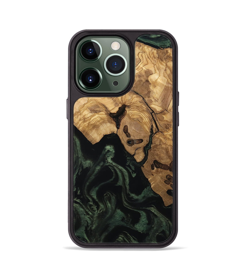 iPhone 13 Pro Wood Phone Case - Leilany (Ancient Olive, 801720)