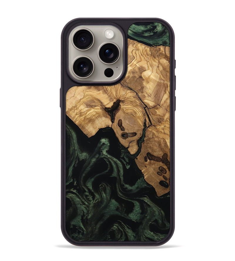 iPhone 15 Pro Max Wood Phone Case - Leilany (Ancient Olive, 801720)