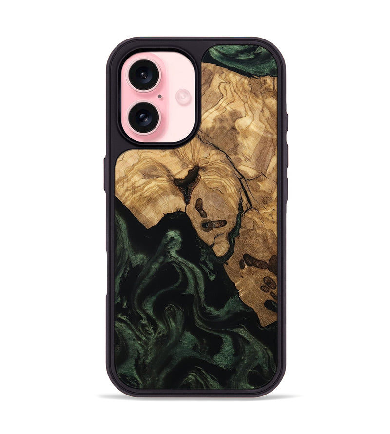 iPhone 16 Wood Phone Case - Leilany (Ancient Olive, 801720)