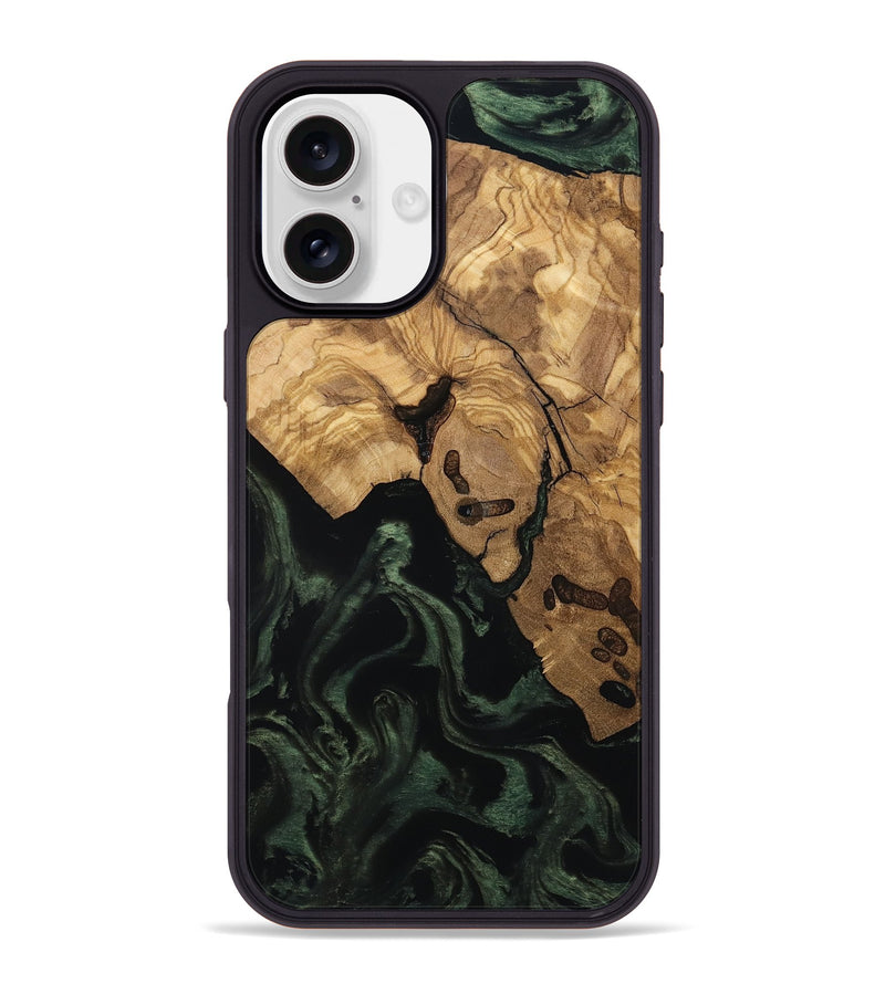 iPhone 16 Plus Wood Phone Case - Leilany (Ancient Olive, 801720)