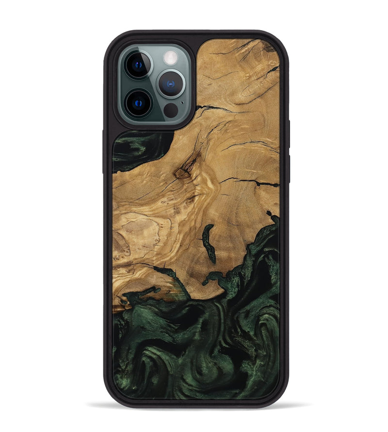 iPhone 12 Pro Max Wood Phone Case - Reba (Ancient Olive, 801721)