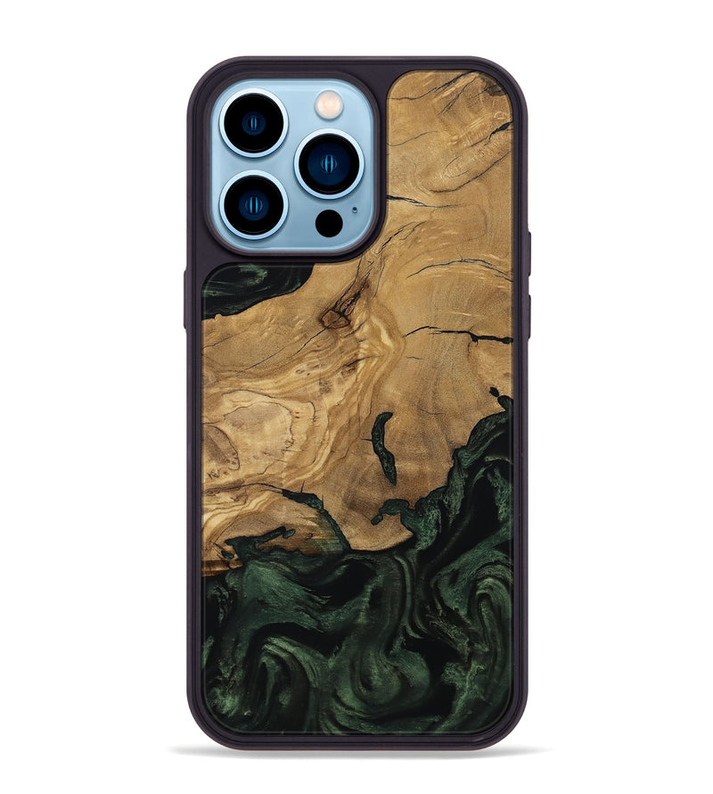 iPhone 14 Pro Max Wood Phone Case - Reba (Ancient Olive, 801721)