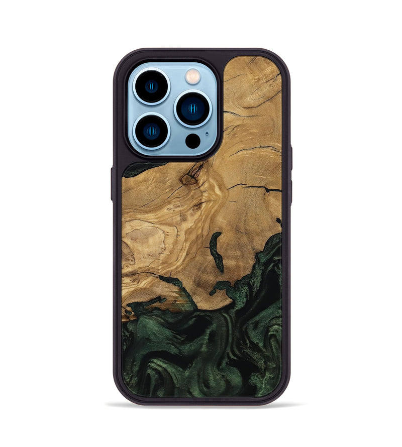 iPhone 14 Pro Wood Phone Case - Reba (Ancient Olive, 801721)