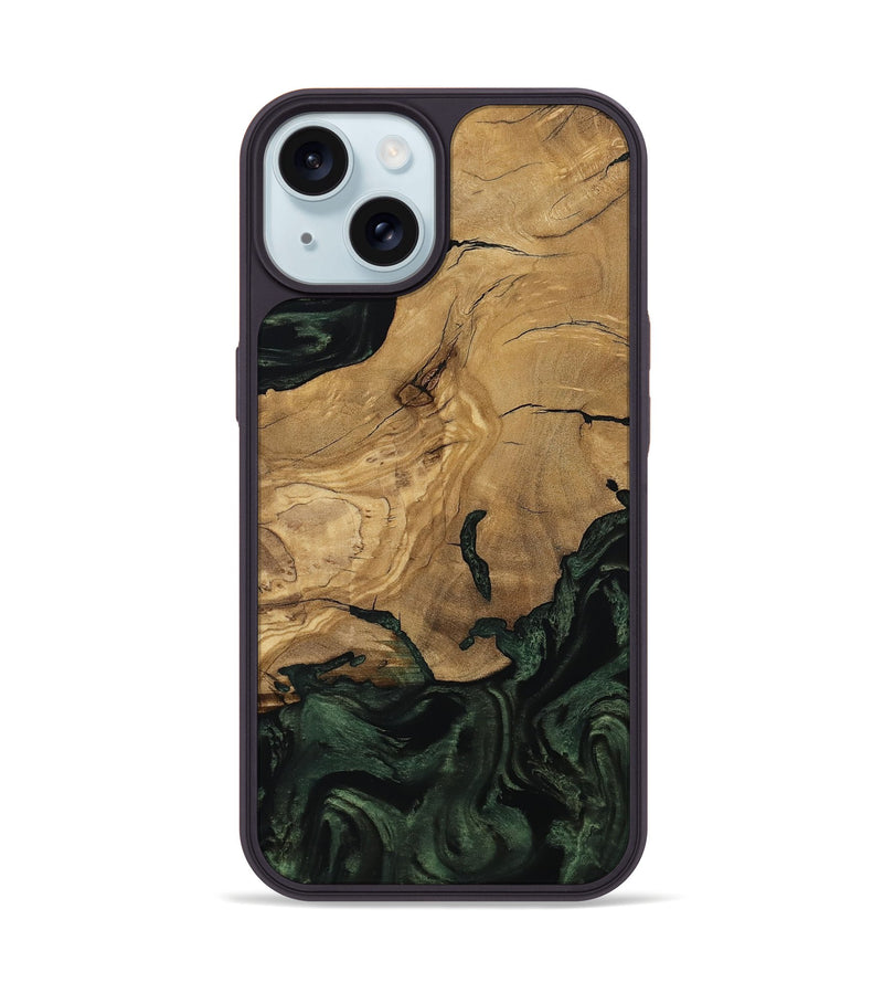 iPhone 15 Wood Phone Case - Reba (Ancient Olive, 801721)