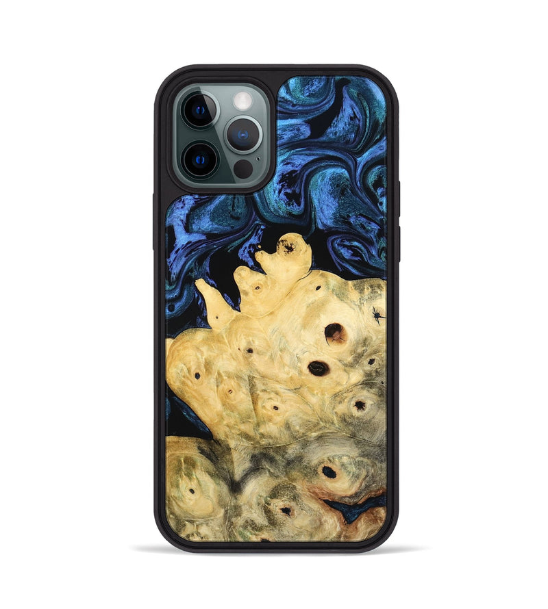 iPhone 12 Pro Wood Phone Case - Davian (Blue, 801727)