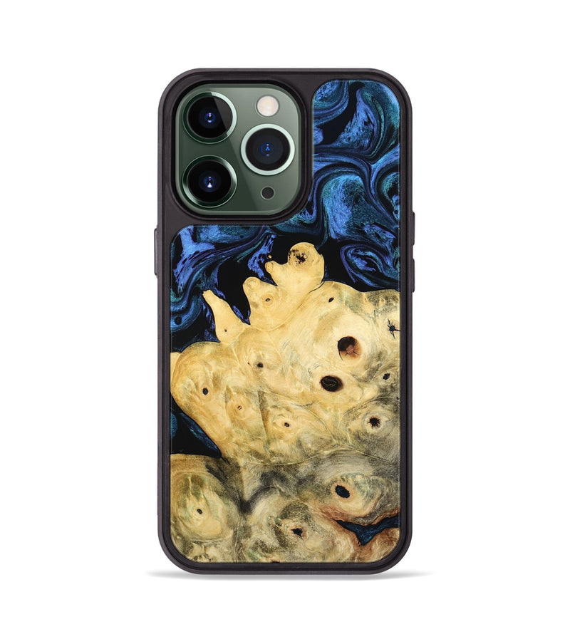 iPhone 13 Pro Wood Phone Case - Davian (Blue, 801727)