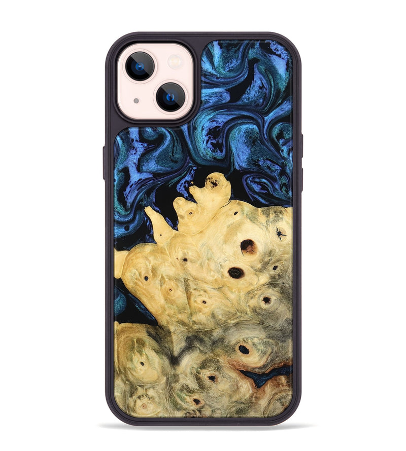 iPhone 14 Plus Wood Phone Case - Davian (Blue, 801727)