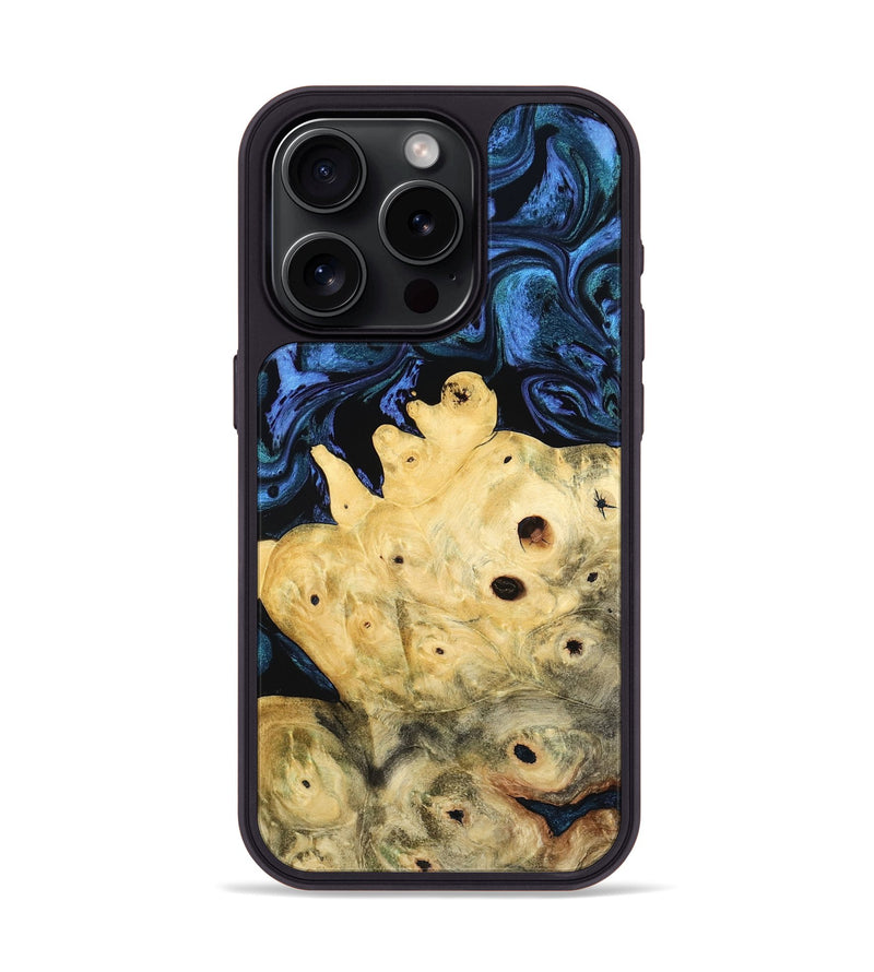iPhone 15 Pro Wood Phone Case - Davian (Blue, 801727)