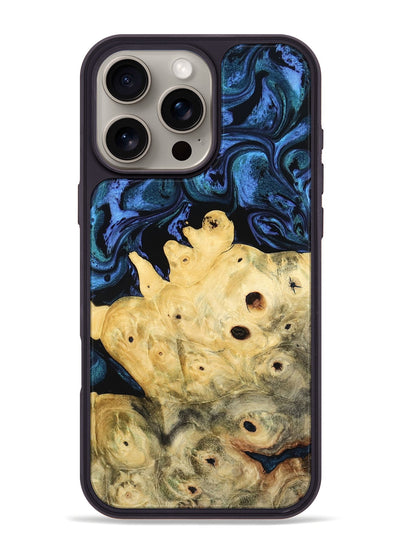 iPhone 16 Pro Max Wood Phone Case - Davian (Blue, 801727)