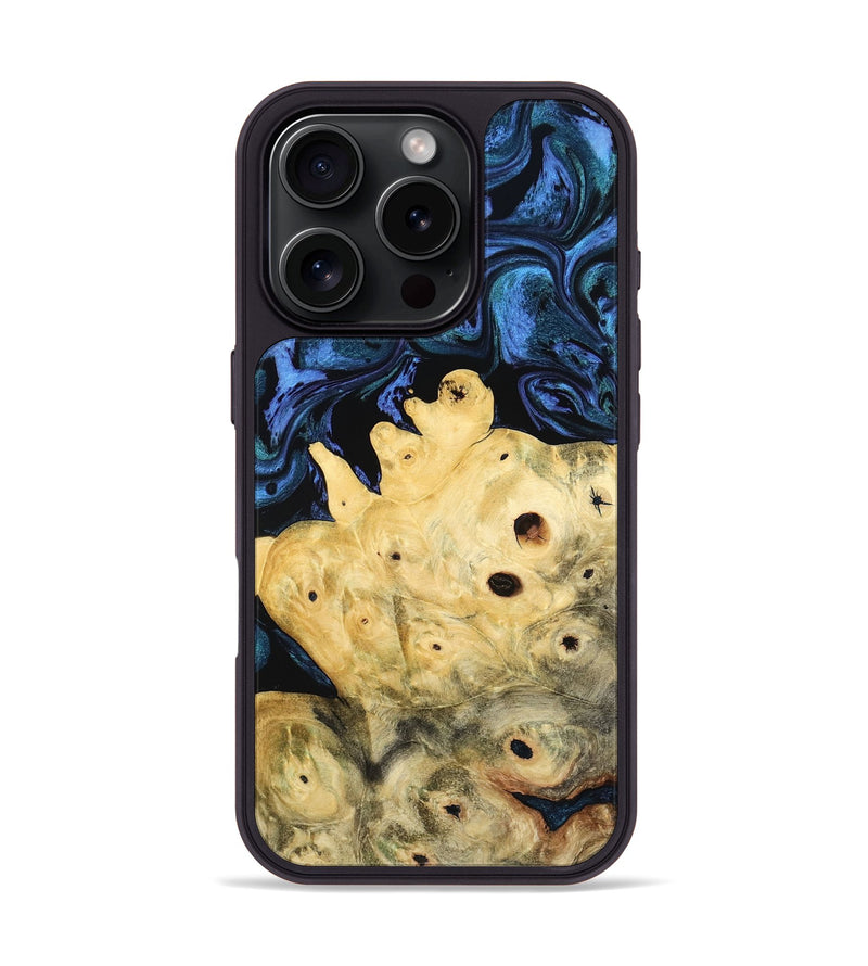 iPhone 16 Pro Wood Phone Case - Davian (Blue, 801727)