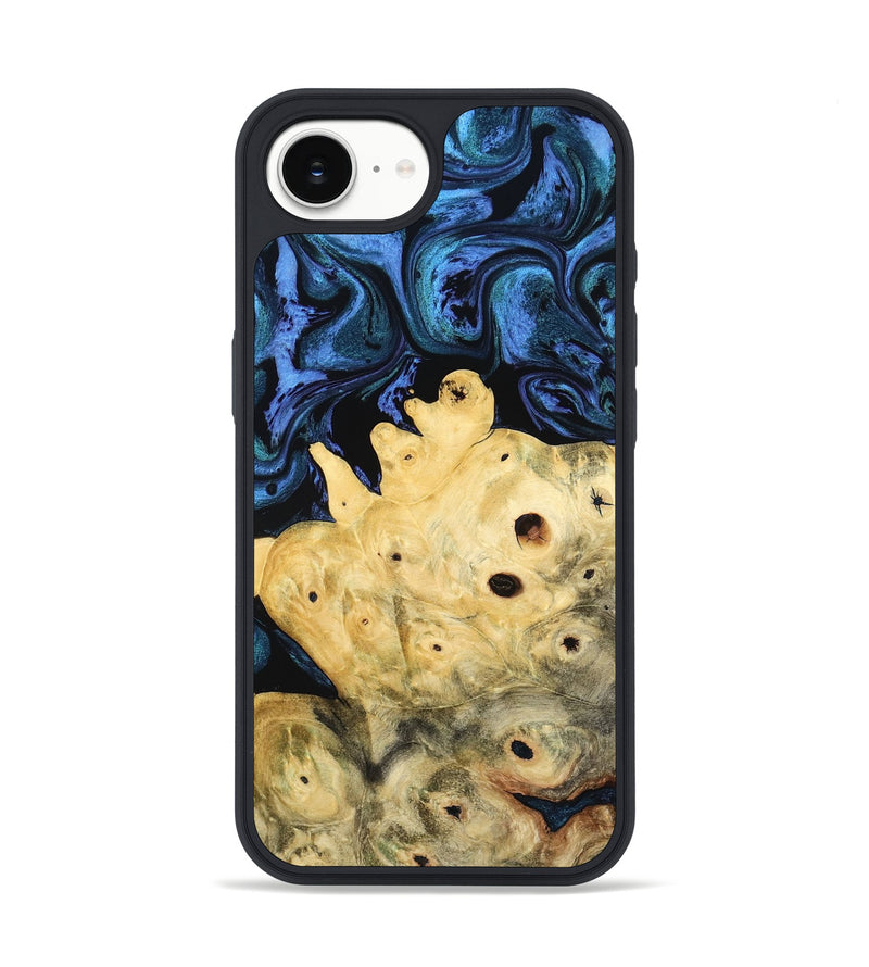 iPhone 16e Wood Phone Case - Davian (Blue, 801727)