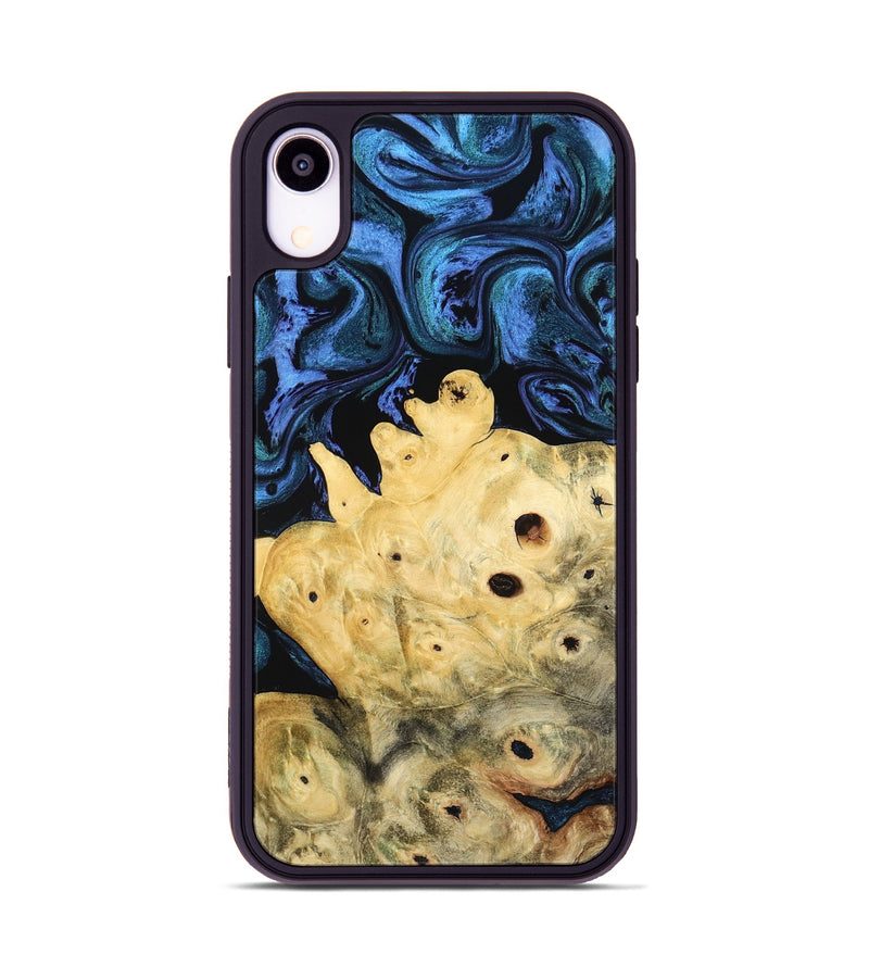 iPhone Xr Wood Phone Case - Davian (Blue, 801727)