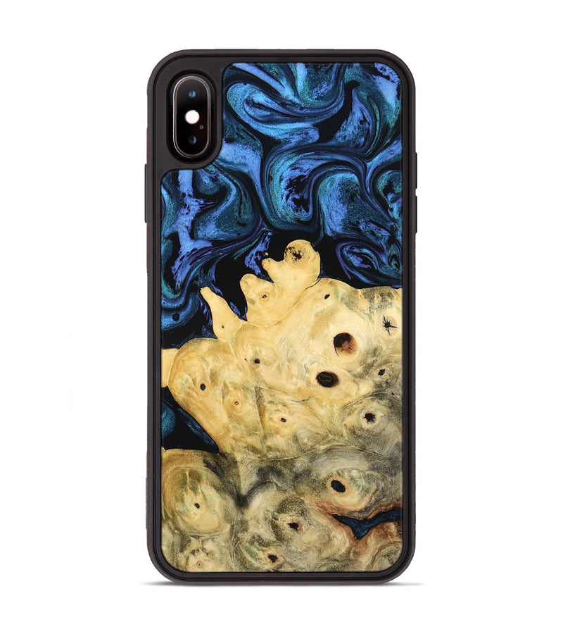 iPhone Xs Max Wood Phone Case - Davian (Blue, 801727)