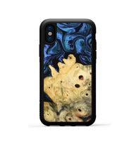 iPhone Xs Wood Phone Case - Davian (Blue, 801727)