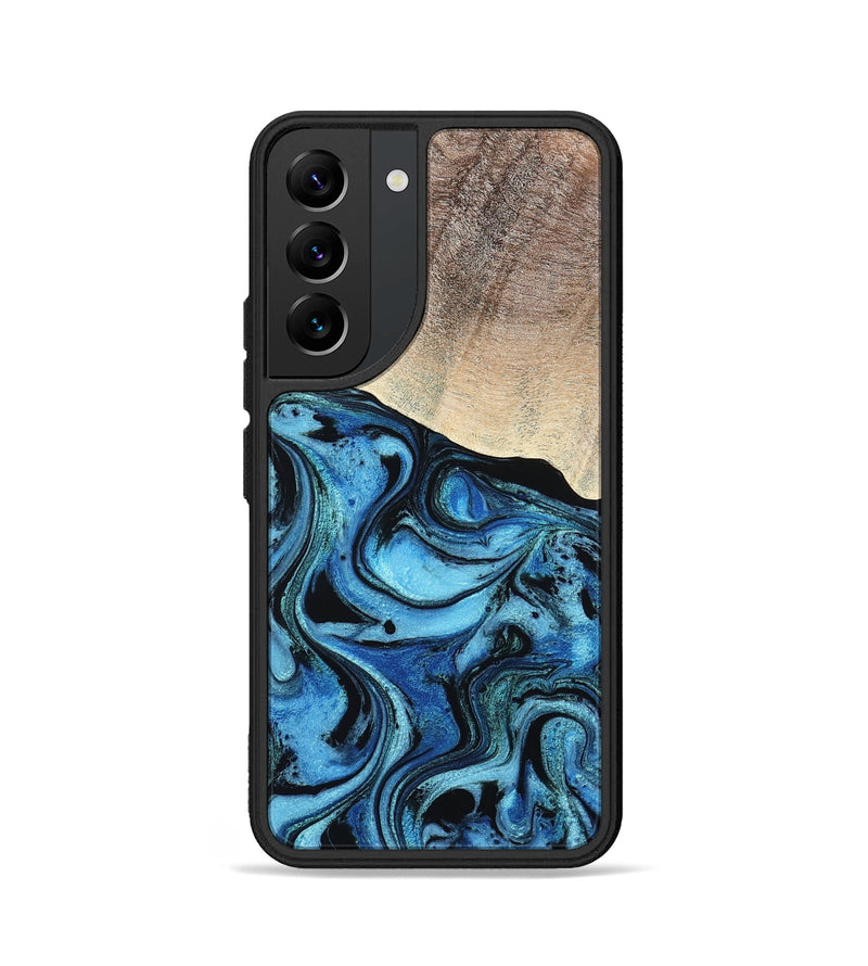 Galaxy S22 Wood Phone Case - Elza (Blue, 801735)