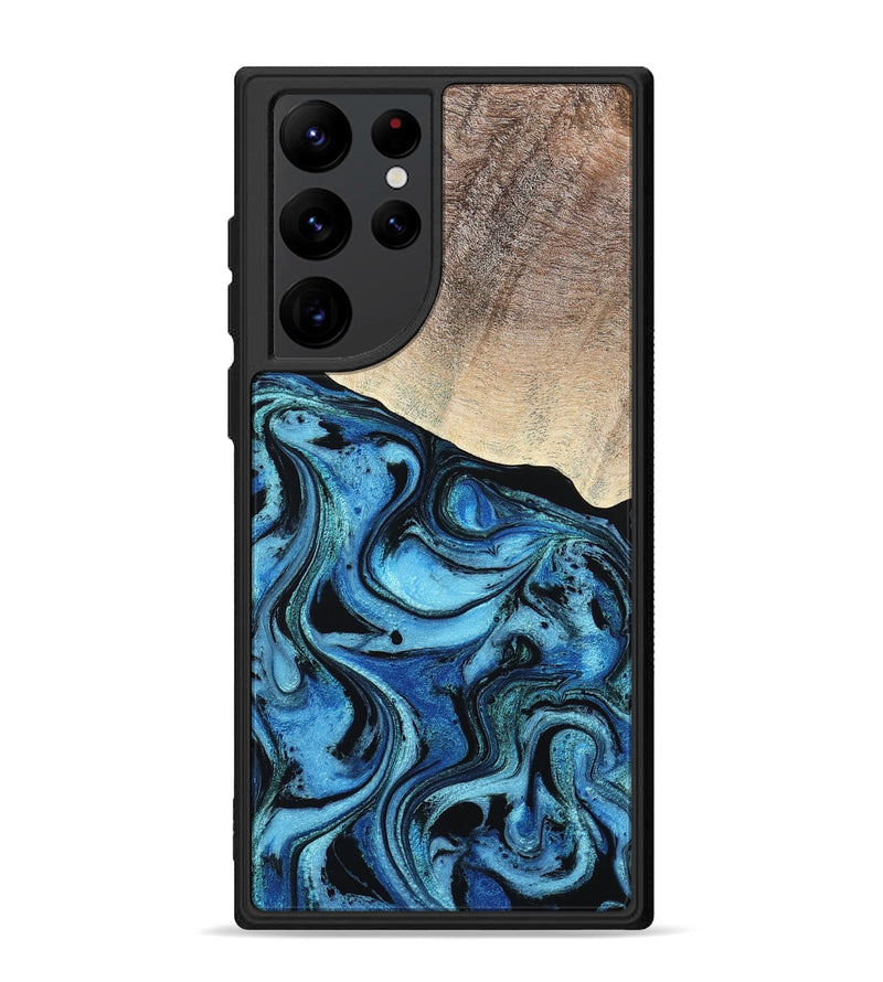 Galaxy S22 Ultra Wood Phone Case - Elza (Blue, 801735)