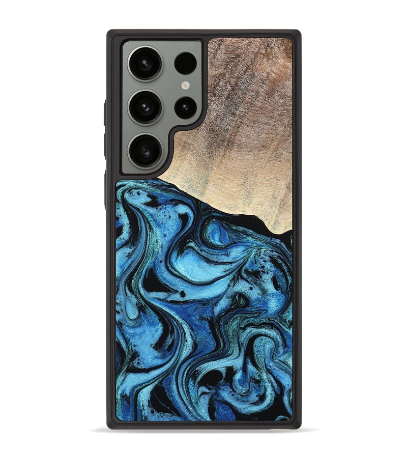 Galaxy S23 Ultra Wood Phone Case - Elza (Blue, 801735)