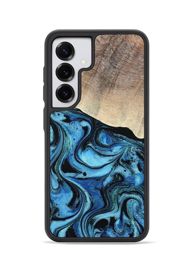 Galaxy S25 Wood Phone Case - Elza (Blue, 801735)