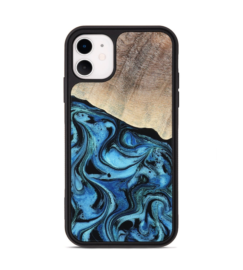 iPhone 11 Wood Phone Case - Elza (Blue, 801735)