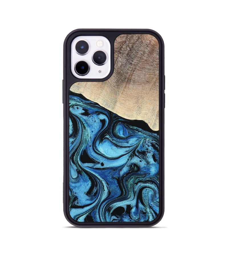 iPhone 11 Pro Wood Phone Case - Elza (Blue, 801735)