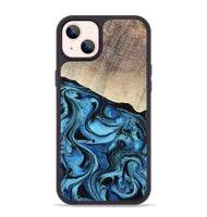 iPhone 14 Plus Wood Phone Case - Elza (Blue, 801735)