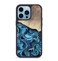 iPhone 14 Pro Max Wood Phone Case - Elza (Blue, 801735)