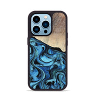 iPhone 14 Pro Wood Phone Case - Elza (Blue, 801735)