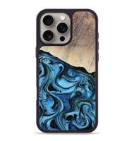 iPhone 16 Pro Max Wood Phone Case - Elza (Blue, 801735)