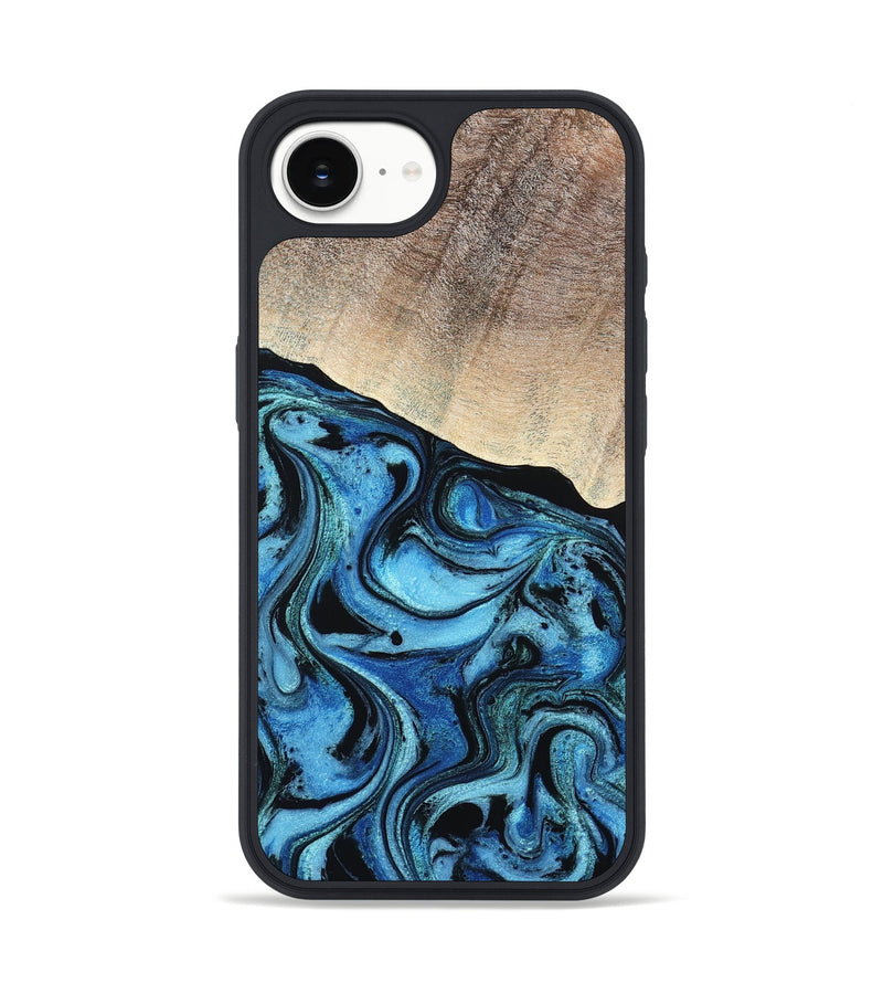 iPhone 16e Wood Phone Case - Elza (Blue, 801735)