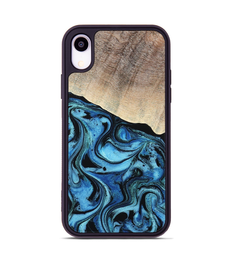iPhone Xr Wood Phone Case - Elza (Blue, 801735)