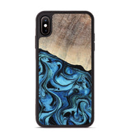 iPhone Xs Max Wood Phone Case - Elza (Blue, 801735)