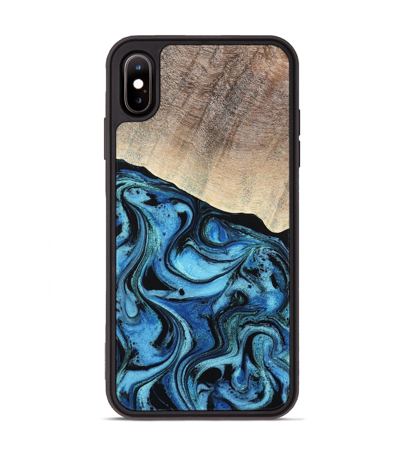 iPhone Xs Max Wood Phone Case - Elza (Blue, 801735)
