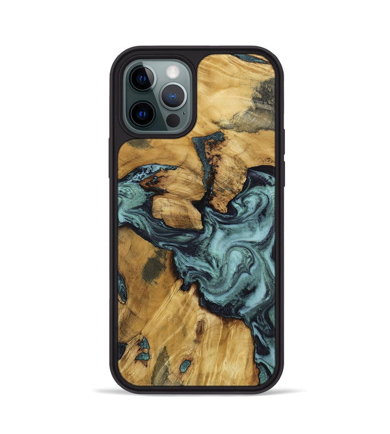 iPhone 12 Pro Wood Phone Case - Emmitt (Green, 801736)