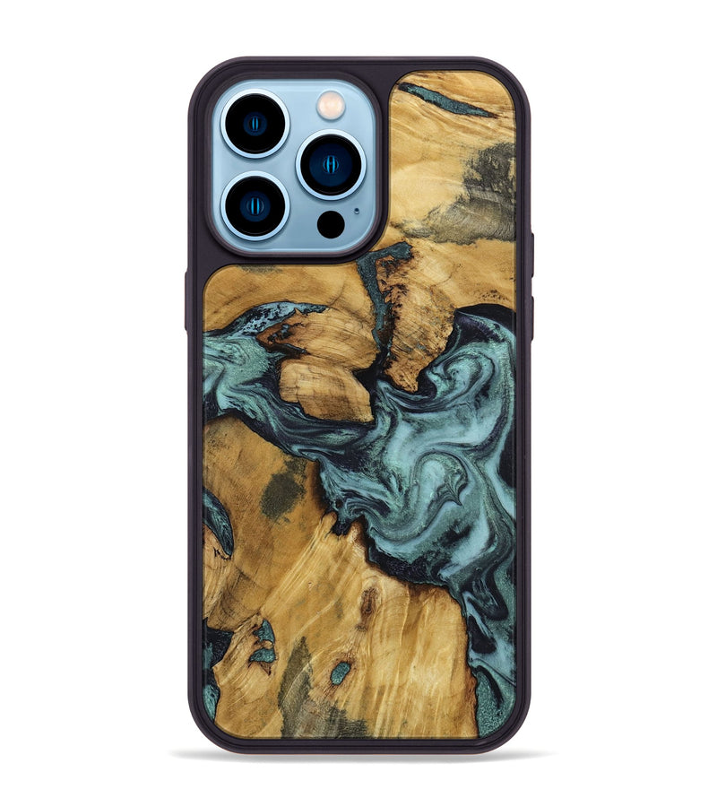 iPhone 14 Pro Max Wood Phone Case - Emmitt (Green, 801736)