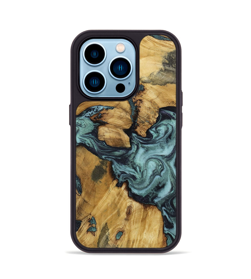 iPhone 14 Pro Wood Phone Case - Emmitt (Green, 801736)