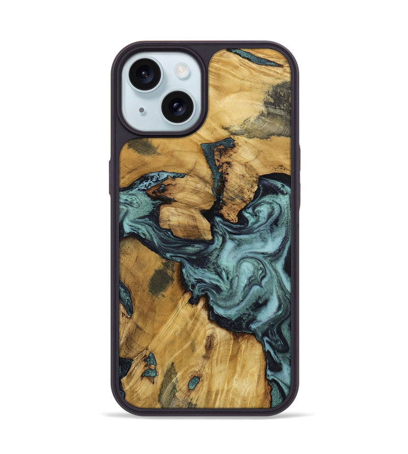 iPhone 15 Wood Phone Case - Emmitt (Green, 801736)