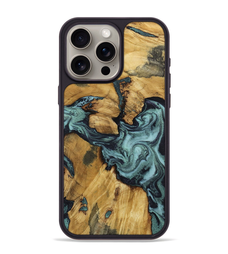 iPhone 15 Pro Max Wood Phone Case - Emmitt (Green, 801736)