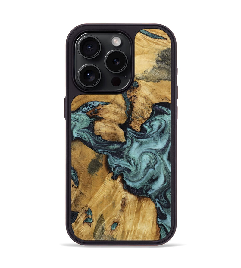 iPhone 15 Pro Wood Phone Case - Emmitt (Green, 801736)