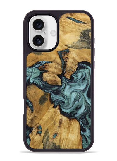 iPhone 16 Plus Wood Phone Case - Emmitt (Green, 801736)