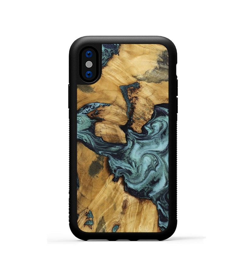 iPhone Xs Wood Phone Case - Emmitt (Green, 801736)