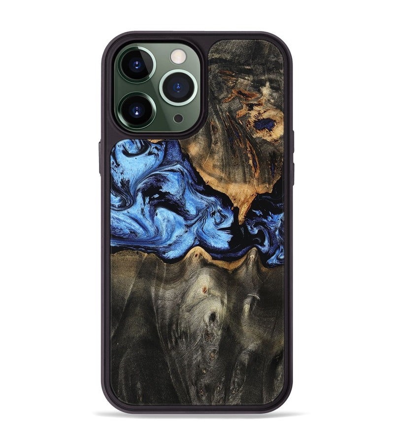 iPhone 13 Pro Max Wood Phone Case - Makenna (Blue, 801737)