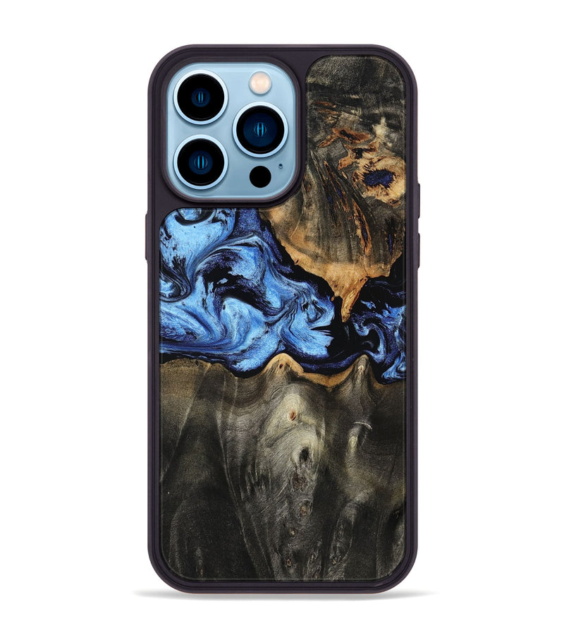 iPhone 14 Pro Max Wood Phone Case - Makenna (Blue, 801737)