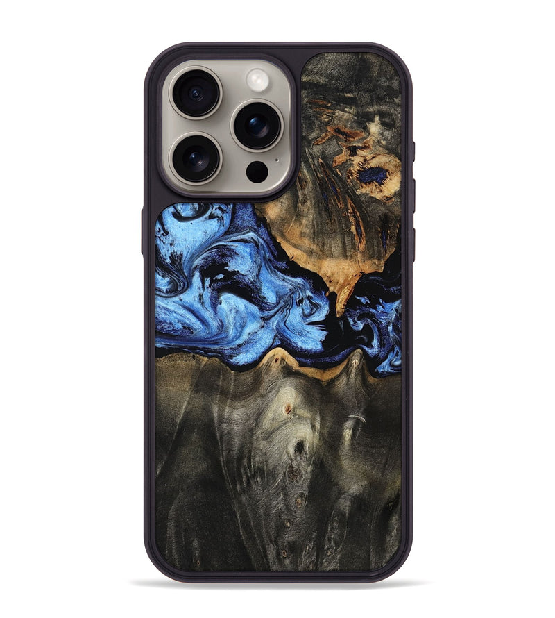 iPhone 15 Pro Max Wood Phone Case - Makenna (Blue, 801737)