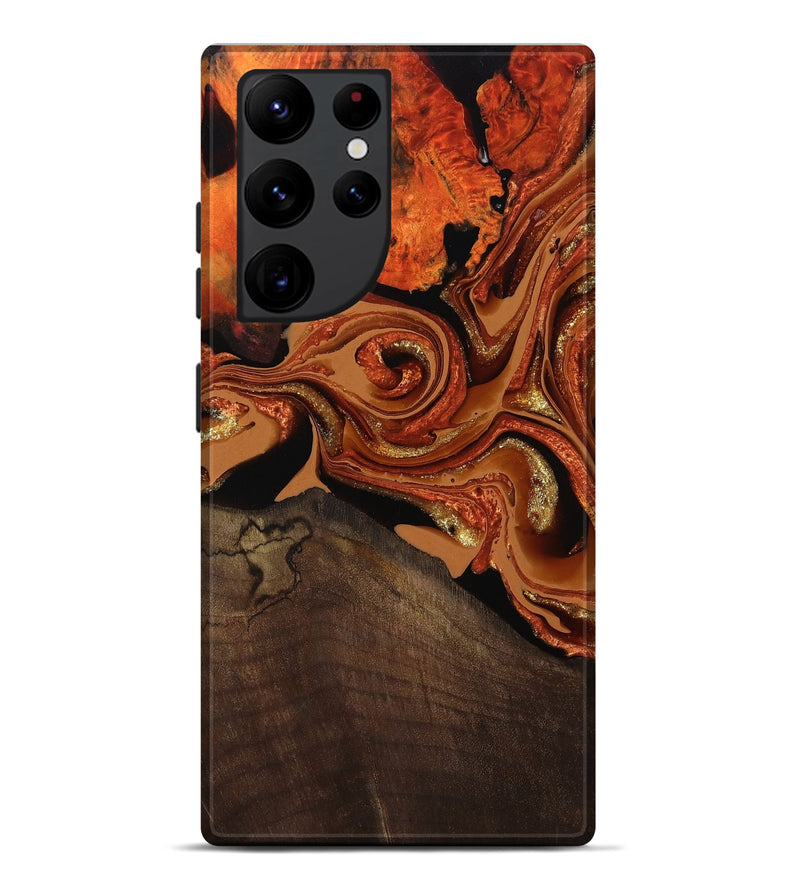 Galaxy S22 Ultra Wood Live Edge Phone Case - Cyrus (Red, 801741)